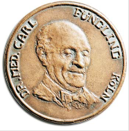 Dr. Carl Füngling: Medaille 1971 von Tommaso Geraci auf das diamantene Doktorjubiläum des Kölner Arztes, Numismatikers und Gründungsvorsitzenden der Rheinischen Münzfreunde. Bronzeguss, 85 mm